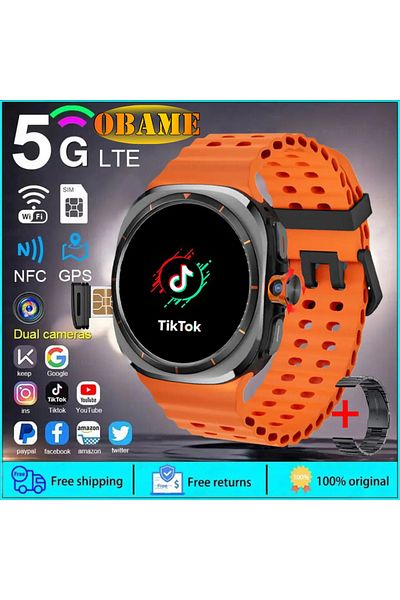 Choice 4G 5G SIM Orange strap New Watch U8 Ultra Smart Watch Video Call Smartwatch 4G/5G Sim Card GPS WIFI