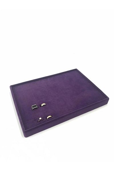 MeGass Dekor Domestic Production Suede Fabric Purple Color Submerged Pull Inside Ring Table