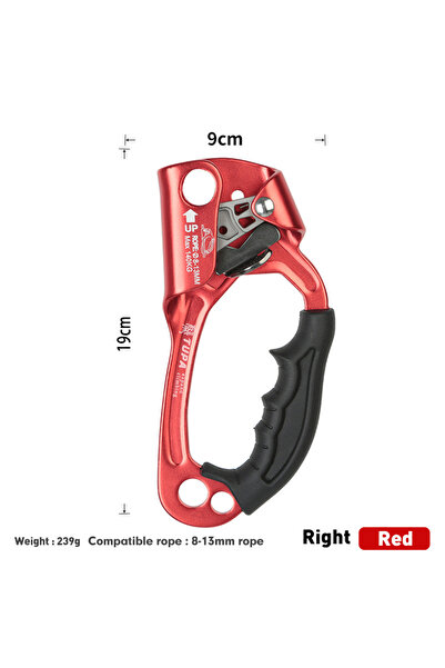 Choice جهاز صعود يدوي SRT أحمر يمين لتسلق الصخور في الهواء الطلق مقبض متسلق ا...
