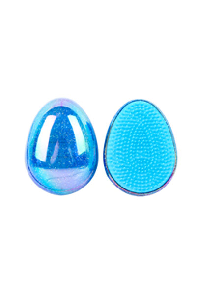 Choice فرشاة شعر صغيرة زرقاء اللون لفك تشابك الشعر على شكل بيضة دائرية لتدليك...