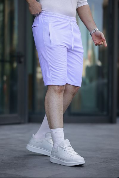 Mero Life Ανδρικό σορτς από υφασμάτινο ύφασμα με υφή και βερμούδες με ελαστική μέση με διπλές τσέπες