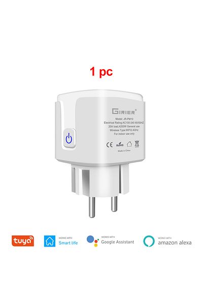 Choice 1 Pc Tuya Smart Wifi Plug 20a Remote Control Smart Socket Outlet Eu Power Monitor Timer Function Wor