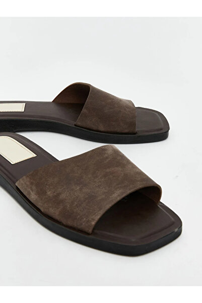 LC Waikiki Lcw Steps Brown Suede Look Women's Slippers