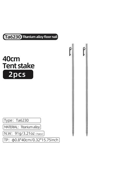 Choice 8x400 2pcs Tiartisan Outdoor Camping Titanium Tent Pegs Heavy Duty Tent Stake Anti-bending Tent Nail