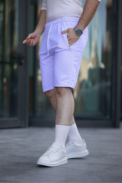 Mero Life Ανδρικό σορτς από υφασμάτινο ύφασμα με υφή και βερμούδες με ελαστική μέση με διπλές τσέπες