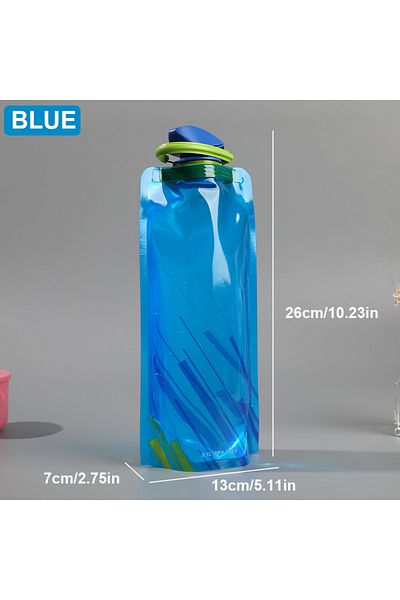 Choice 0.7l Blue Outdoor Cycling Sports Water Bottle - Mountaineering Portable Water Cup - Pe Plastic Foldi