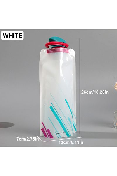 Choice 0.7l White Outdoor Cycling Sports Water Bottle - Mountaineering Portable Water Cup - Pe Plastic Fold