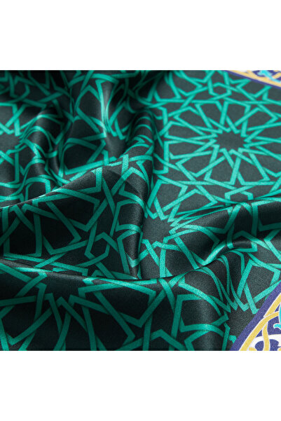 ipekevi Green Turbe Satin Silk Handkerchief Model 05