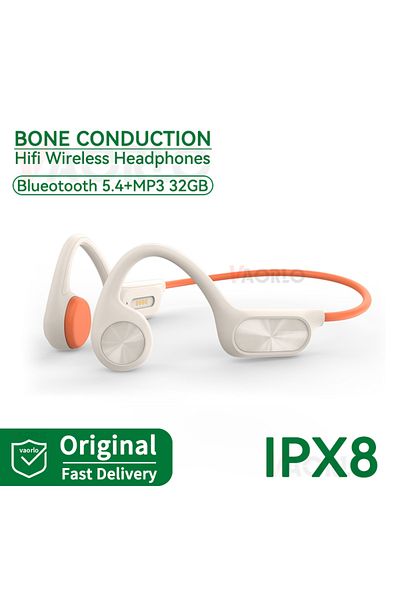 Choice White 32GB New IPX8 Waterproof Bone Conduction Headphones Bluetooth 5.4 Wireless Swimming Hifi Heads