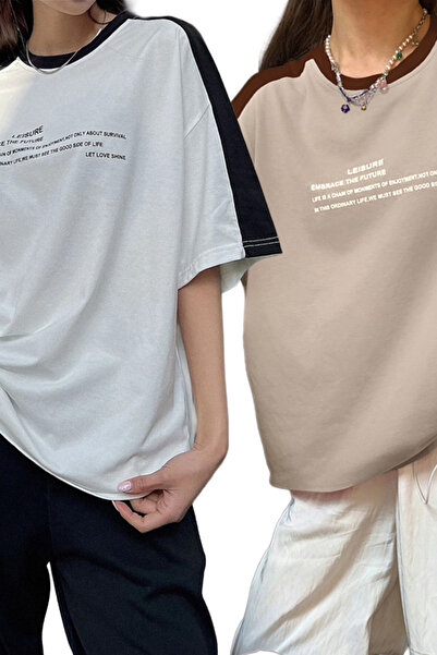 SeusCraft 2'Li Leisure Future Μπλουζάκι με σχέδιο - Oversize T-shirt με κοντό...