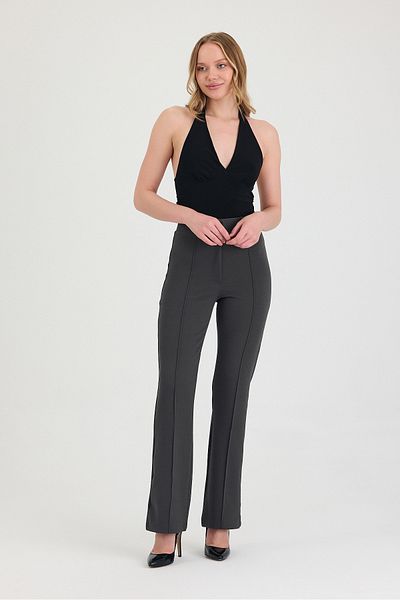 Livik Anthracite Çimalı Women's Shabby Super High Shabby Palazzo Pants