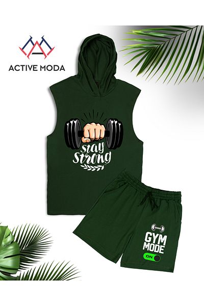 ACTIVE MODA - تي شيرت نسائي مطبوع بأكمام قصيرة - طقم شورت مكون من قطعتين مقاس كبير