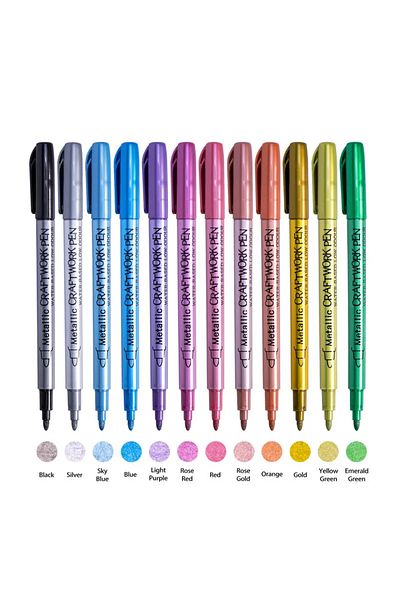 Choice 12 colors 12 Colors Metallic Markers Pens Silver Gold Paint Pens for Black Paper, Glass, Rock Painti