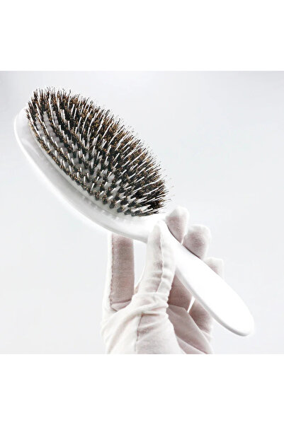 Choice فرشاة شعر بيضاوية فاخرة باللونين الأبيض والذهبي والفضي، فرشاة شعر بيضا...