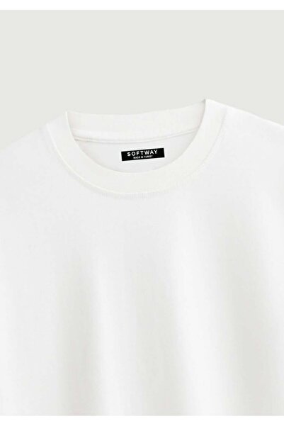 SOFTWAY Unisex Organic Oversize Plain T-Shirt - White