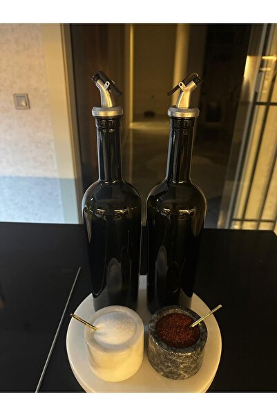 Home مجموعة زجاجات لونا زيتون وزيت عباد الشمس سعة 800 مل من الزجاج الأسود مع ...