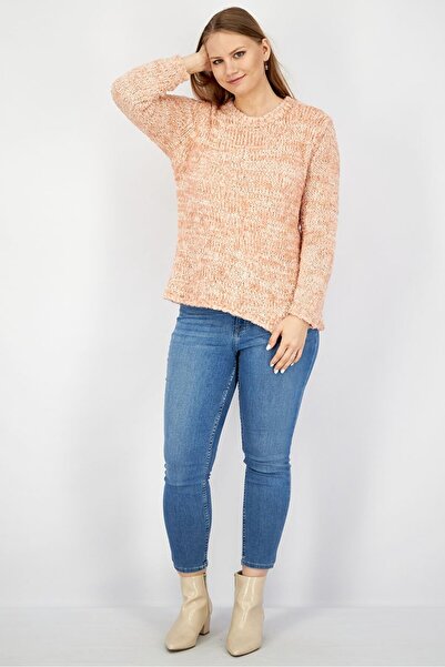 Uterqüe Women Round Neck Long Sleeves Sweater, Brawn