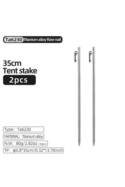 Choice 8x350 2pcs Tiartisan Outdoor Camping Titanium Tent Pegs Heavy Duty Tent Stake Anti-bending Tent Nail