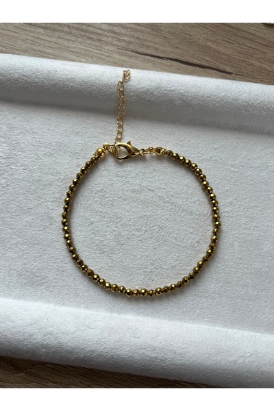 Pel Design Minimal Faset Hematit Taşı Bileklik El Yapımı