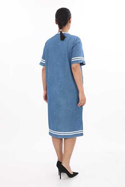 ModaMania Büyük Beden Demin Elbise