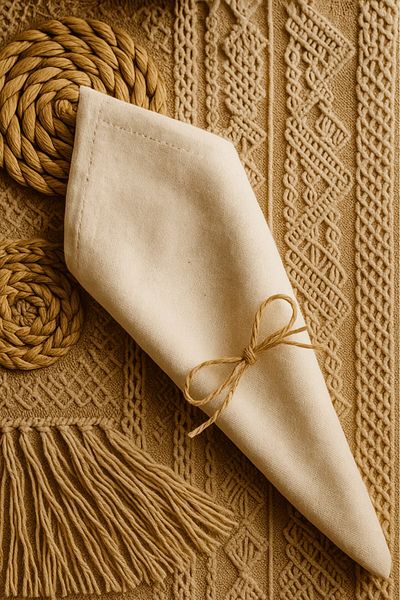Emtory Home 12 Χαρτοπετσέτες παρουσίασης σερβιρίσματος από φυσικό λινό