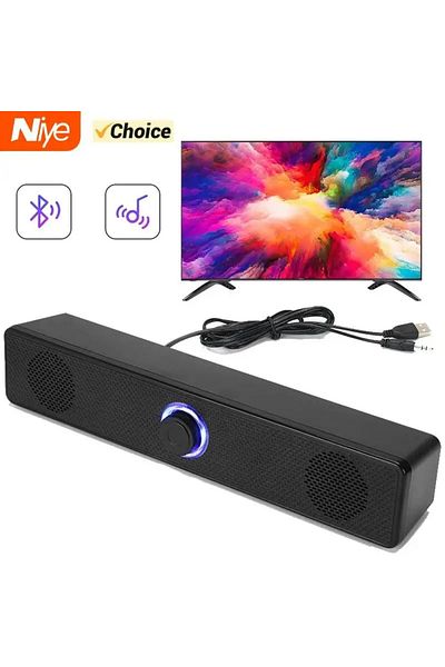 Choice مكبر صوت أسود للكمبيوتر الشخصي مزود بخاصية البلوتوث ومنفذ USB، سلكي ولاسلكي، مناسب لأجهزة التلفزيون والكمبيوتر المحمول والألعاب