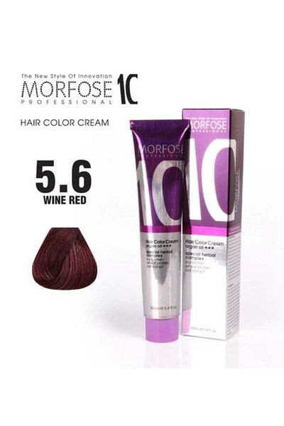 Morfose Morfose 10 Argan Oil Hair Color Cream - Deep Wine Red (5.6), 100ml