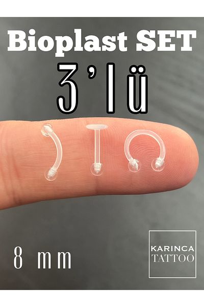 Karınca Piercing 3Pcs Each Style Bioplast Piercing Set Clear Forward Helix Rook Snug Septum Nose Lip Conch Tragus