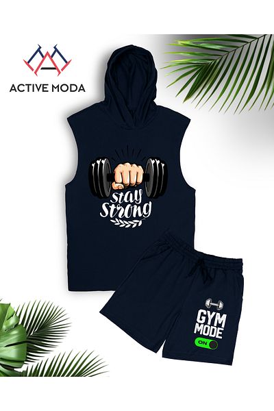ACTIVE MODA - تي شيرت نسائي مطبوع بأكمام قصيرة - طقم شورت مكون من قطعتين مقاس كبير