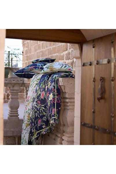 Sarev Epıros %100 Ipek Saten Nevresim Takımı Çift Kişilik , Lacivert