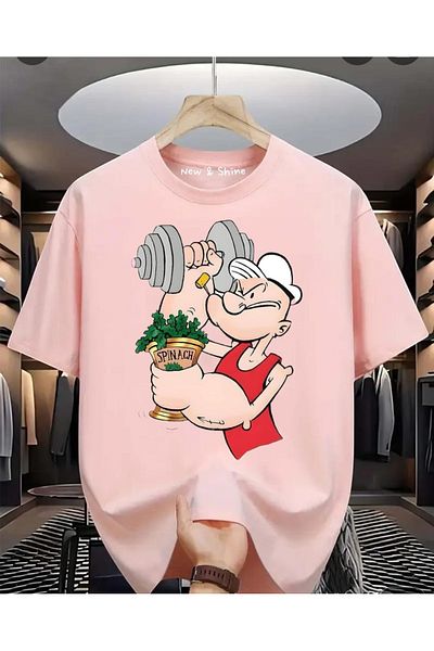 New Shine Μπλουζάκι Popeye Popeye Printed Large Size Oversize T-Shirt