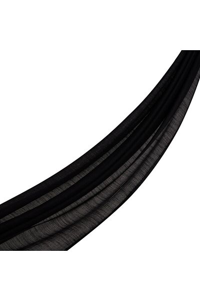 ipekevi Black Plain Cotton Silk Shawl