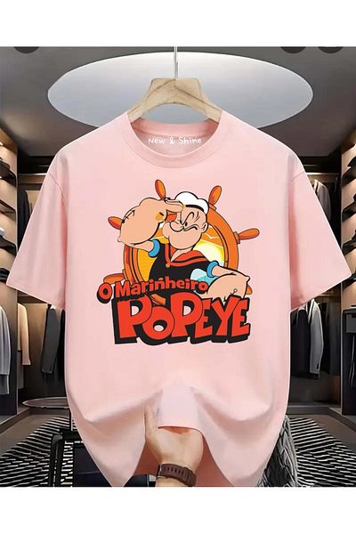 New Shine Μπλουζάκι Popeye Popeye Printed Large Size Oversize T-Shirt
