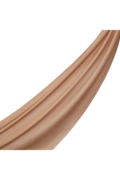 ipekevi Μάλλινο μεταξωτό σάλι Milky Brown Ikat με σχέδιο