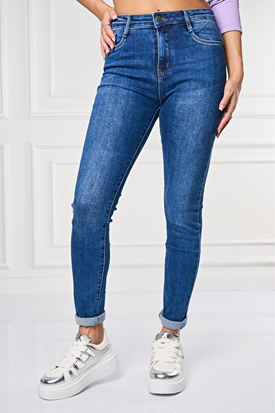 Joana Blugi Dam Skinny Fit Bleumarin Kamaia
