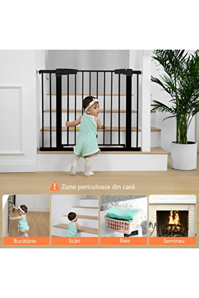 Empria Poarta de siguranta pentru copii, 76-79 cm, siguranta tripla M1, poarta bebe protectie scari si usi