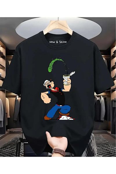 New Shine Μπλουζάκι Popeye Popeye Printed Large Size Oversize T-Shirt