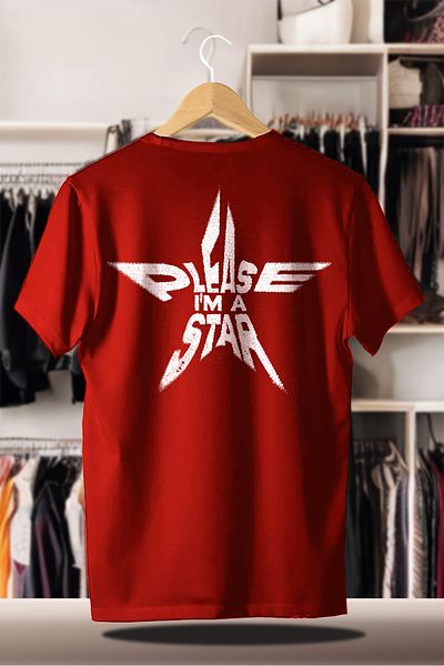 C&C OKULCUNUZ Cotton Oversize Printed Unisex Red T-Shirt