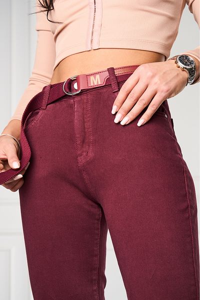 Joana Women's Mom Fit Jeans Bordeaux Emine