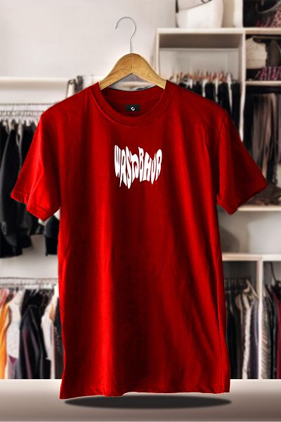 FEEL STYLE Cotton Oversize Printed 3 Thread Raster Red T-Shirt Wrst Studio