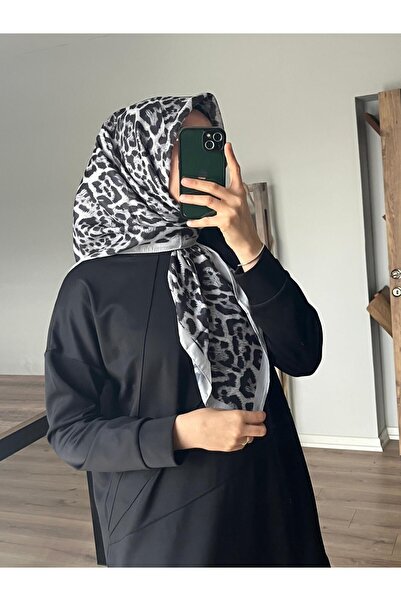 Merwiss Шарф з леопардовим принтом, м'який сірий