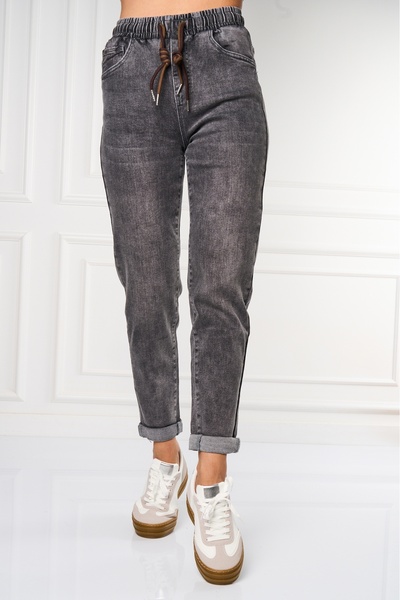 Joana Γυναικείο τζιν Mom Fit Γκρι Makani