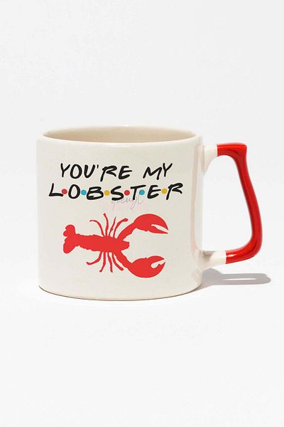 qoeuyl boutique كوب سيراميك حديث مطبوع عليه You Are My Lobster Friends بمقبض أحمر