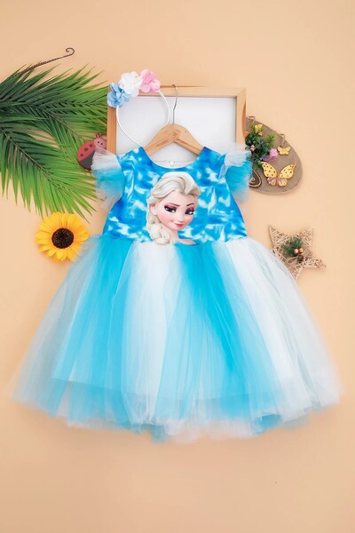 DeKuBaby فستان سهرة للفتيات من ELSA مع تنورة منتفخة من التول ومطرزة بالترتر و...