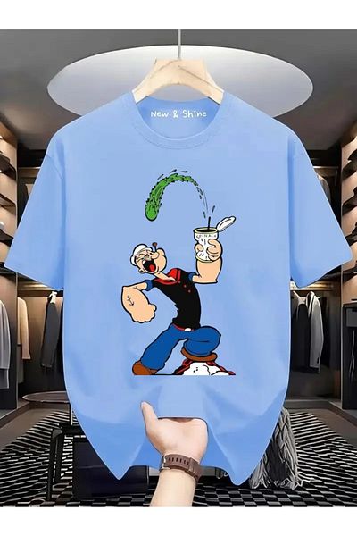 New Shine Μπλουζάκι Popeye Popeye Printed Large Size Oversize T-Shirt