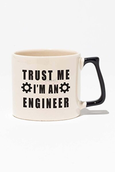 qoeuyl boutique Trust Me I'm An Engineer Mühendis Hediye Baskılı Siyah Kulplu...
