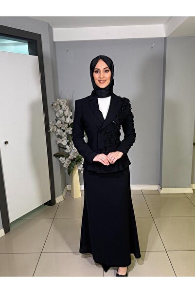 CLIO CLİO KREP KUMAŞ CEKETİ AKSESUARLI ETEKLİ TAKIM