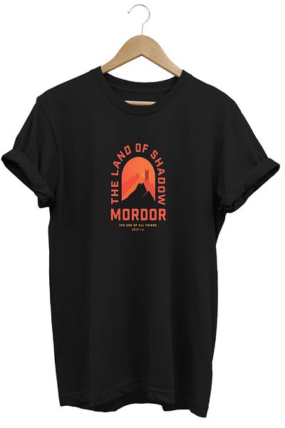 remonz Lotr Lord of the Rings Mordor με εμπριμέ κοντομάνικο μπλουζάκι από βαμβακερό λαιμόκοψη