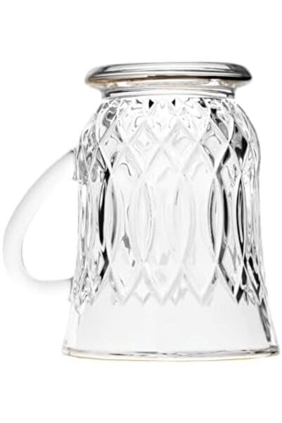 ALSAIF 6-pieces Glass Tea Cup With Handles For Hot Drinks, 100ml, Clear/gold