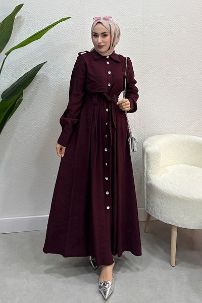 Tesettür Diyarı Rochie de vară Tril Tril, cu nasturi, pentru femei